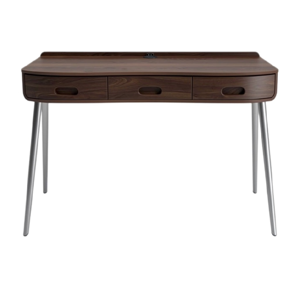 **Technische titel in het Nederlands: Modern bureau met lades en slanke metalen poten**
