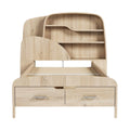 Titel: **Moderne Bed met Opbergvakken en Boekenplank**