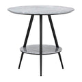 **Moderne ronde salontafel met marmeren blad en metalen poten**
